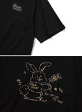 Heart Bunny Embroidered Short Sleeve Tee