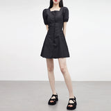 Clony Puff Raw Denim One Piece