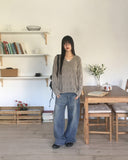 [MADE] Rabat hem snap wide denim pants