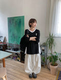 Gothel Jacquard Pintuck Balloon Wide Pants