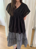 Loerin Shirred Cap Sleeve Blouse