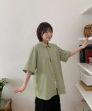 [unisex] Biger Cotton Over Short Sleeve Shirt