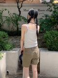 Zelot Stripe Dangara Ribbon Strap Sleeveless