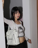 Aesthetics Printed Color Matching See-Through Long Sleeve T-Shirt