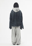 Crack washed over denim jacket