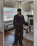 Noven Dart Pintuck Wide Slacks