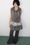 RIBBED BUTTON BOOTCUT PANTS