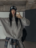 Knits Lettering Overfit Hoodie