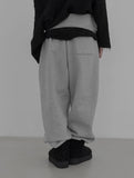 Hip sack brushed wide jogger pants