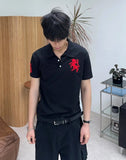 Veil Horse Emblem Collared Short Sleeve Tee