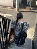 Deer Stripe Collar Overfit T-shirt