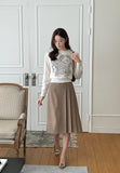 All-Grit Check Unbalanced Pleated Banding Skirt
