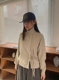 Kanpapo High Neck Wrap Knit Cardigan