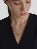 Volume Square Silver (C) H BAR Necklace M