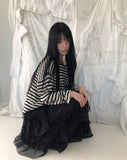 Aubeuren Frill Tiered Long Skirt