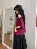 Lanka Two-Way Shoulder Loose Fit Short Sleeve Tee