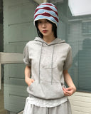 DOUBLE ♡ HALF HOOD T