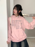 Recording Y2K Lettering Boxy Long Sleeve Hood T-Shirt