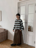 Senki Round Stripe Knit Cardigan