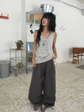 Casane Round Layered Stripe Long Sleeveless
