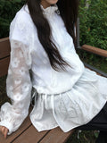 Bari Flower See-Through String Windbreaker Jacket