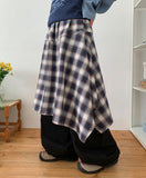 Dabiru Check Banding Layered Skirt