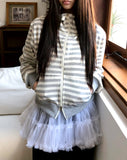 Nean Neko Stripe Two-Way Hood Zip-Up