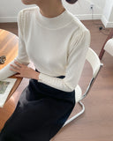 Sorren Puff Half Neck Pearl Knit