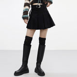 Pointo corduroy belt skirt