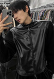 Deep Black Knit Suede Jacket