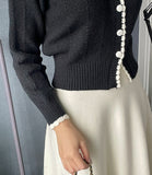 Sopid Frill Collar Knit Cardigan