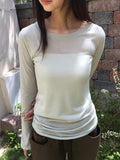Gilmohi Layered U-Neck Long Sleeve Tee