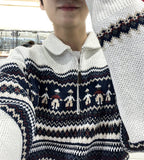 Hugo Wool Knit Half Zip Up