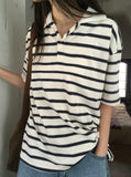 Caldis Stripe Collar Short Sleeve Tee