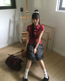 Pocari Slim Check Short Sleeve Shirt