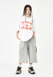 Maxi cargo wide sweat capri pants