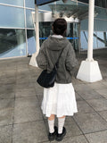 Ribbon Frill Tiered Banding Midi Skirt
