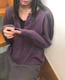 Messe Basic Round Neck Long Sleeve Cardigan