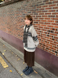 Minkant Stripe Knit Muffler