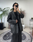 Pra leather over blazer
