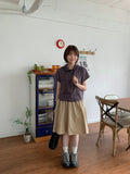Cueheu Banding Flare Midi Skirt