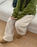 Burntos Wool Banding Wide Brushed Pants