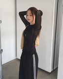 Tashani Two Lines Color Matching Wide Pants