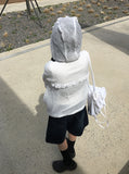 Let's Frill Hood Dot Windbreaker Jacket