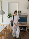 Milbo Stripe Banding Wide Pants