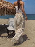 [U-BASIC] Summer Pintuck Linen Wide Pants