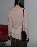 Rippon Frill Tiered Strap Round Long Sleeve T-Shirt