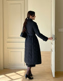 [Basic Fit] Dayk Collar Quilting Padding Coat (Belt Set)