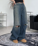 Peber Damage Banded Denim Pants