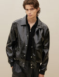 Glossy Bomber Jacket Man